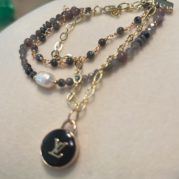 **SALE**Gold and Black/Gray Beaded Bracelet - Picture 1 of 7